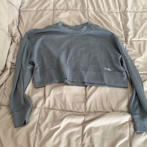 Blue AYBL Oversized Cropped Long Sleeve